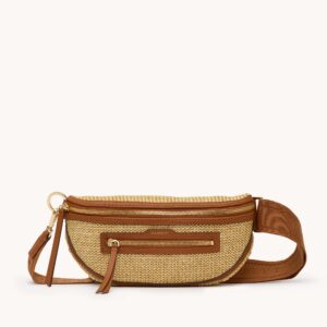 Charles Crossbody | Cocoa Raffia/Gold | Med